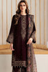 3 Piece Embroidered Velvet Shirt and Trouser with Printed Organza Dupatta