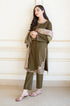 3 Piece Embroidered Dhanak Shirt with Dhanak Dupatta