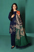 3 Piece Embroidered Dhanak Shirt with Printed Wool Shawl
