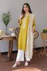 3 Pcs Embroidered Dhanak Shirt with Dhanak Dupatta
