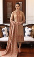3 Piece Embroided Dhanak Shirt With Embroided Dhanak Shawl