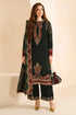 3 Pc Embroidered Velvet Shirt and Trouser with Chiffon Dupatta