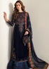 3 Pcs Embroidered Velvet Shirt and Chiffon Dupatta with Silk Trouser