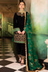 3 Piece Embroidered Velevt Shirt and Trouser with Embroidered Organza Dupatta