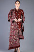 3 Piece Embroidered Dhanak Shirt with Embroidered Dhanak Shawl