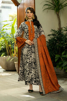 3 Piece Unstitched Heavy Embroidered Lawn Suit with Printed Lawn Dupatta